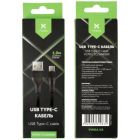 Дата кабель USB 2.0 AM to USB-C 1.0m cylindric nylon back Vinga (VCPDCTCCANB1BK)