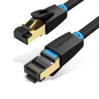 Патч-корд 10м, S/FTP cat 8 RJ-45 black Vention (IKABL)