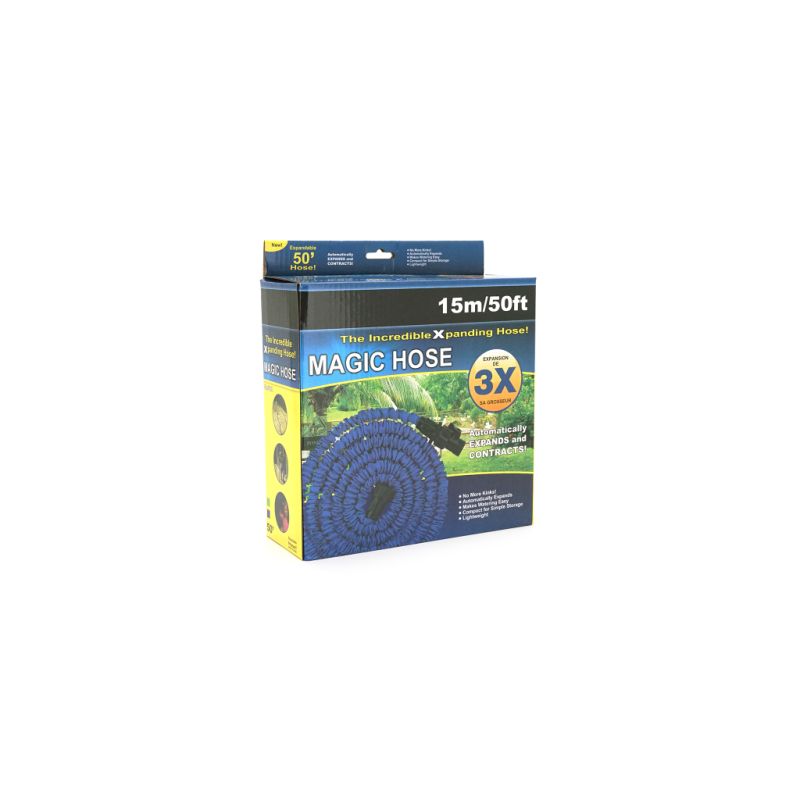 Шланг для поливу Voltronic , 5-15м/50ft, + розпилювач, насадка на кран, Blue, Box (KY-150B)