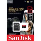 Карта памяти SanDisk 256 GB microSDXC UHS-I U3 Extreme Pro+SD Adapter (SDSQXCD-256G-GN6MA)