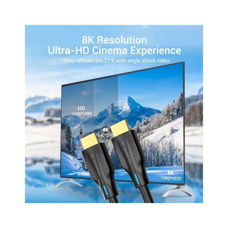 Кабель мультимедийный HDMI M to HDMI M 10.0m 8K60Hz black Vention (AANBL)