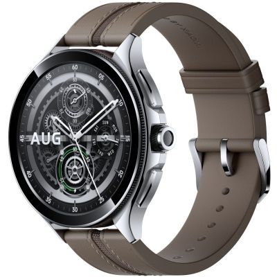 Смарт-часы Xiaomi Watch 2 Pro Bluetooth Silver Case with Brown Leather Strap (1006733)
