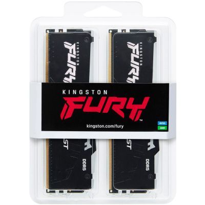 Модуль пам\'яті для комп\'ютера DDR5 16GB (2x8GB) 6000 MHz Beast RGB EXPO Kingston Fury (ex.HyperX) (KF560C30BBEAK2-16)