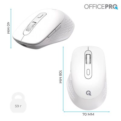 Мышка OfficePro (M265W) Wireless/Bluetooth Silent Click White (M265W)