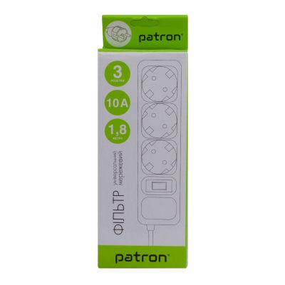 Сетевой фильтр питания Patron (EXT-PN-SP-1032-GR), 1.8m Grey (EXT-PN-SP-1032-GR)