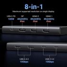 Концентратор Ugreen USB-C to 2xUSB 3.2 + 2xUSB-C 3.2 + 2xHDMI + DP 4K60Hz + PD 100W CM639 gray (35625)