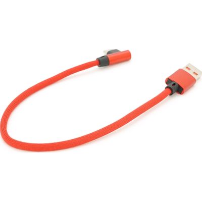 Дата кабель USB 2.0 AM to USB-C 0.25m QC3.0 PD 90° corner braided red Voltronic (YT-USB-TypeC-2.0m/R)