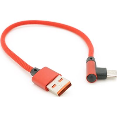Дата кабель USB 2.0 AM to USB-C 0.25m QC3.0 PD 90° corner braided red Voltronic (YT-USB-TypeC-2.0m/R)