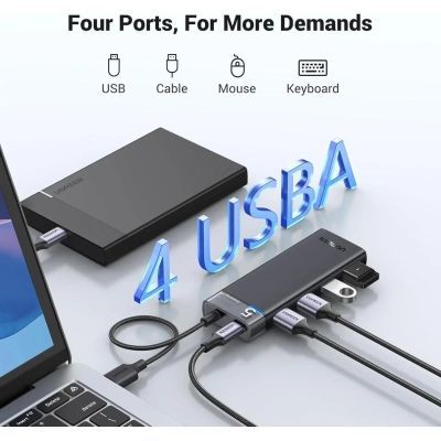 Концентратор Ugreen USB 3.0 to 4xUSB 3.2 Gen1 CM653 black (15548)