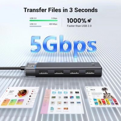Концентратор Ugreen USB 3.0 to 4xUSB 3.2 Gen1 CM653 black (15548)