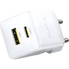 Зарядний пристрій Baseus 1xUSB-C 20W + 1xUSB white + cable USB-C to USB-C 60W 1.0m (P10111608213-01)