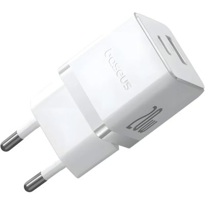 Зарядний пристрій Baseus 1xUSB-C 20W + 1xUSB white + cable USB-C to USB-C 60W 1.0m (P10111608213-01)