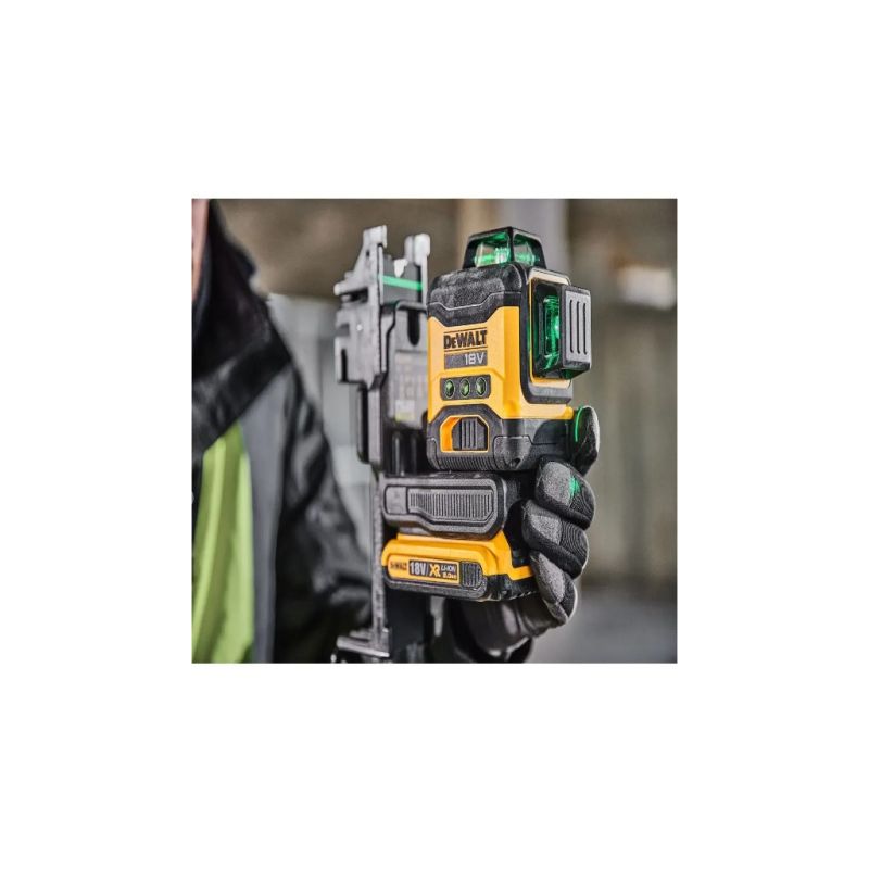 Лазерный нивелир DeWALT 18В XR Li-Ion, зеленый луч, 2Ah, ЗУ, кейс (DCLE34031D1)