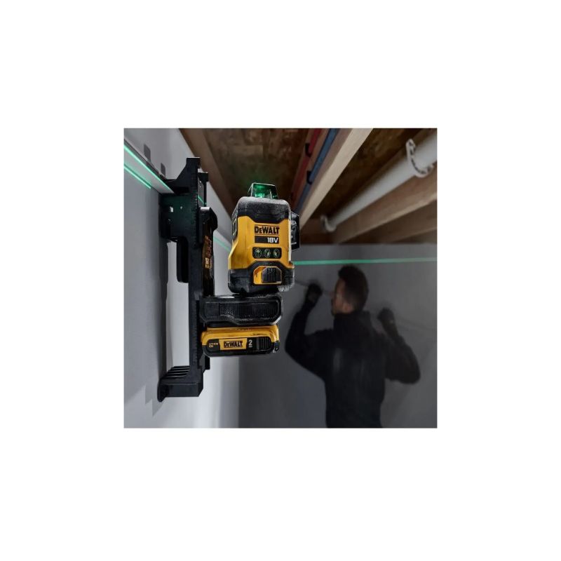 Лазерный нивелир DeWALT 18В XR Li-Ion, зеленый луч, 2Ah, ЗУ, кейс (DCLE34031D1)