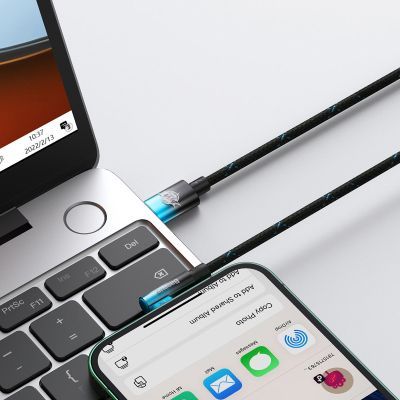 Дата кабель USB-C to Lightning 1.0m 20W 90° corner black/blue Baseus (CAVP000221)