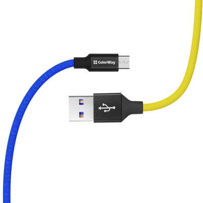 Дата кабель USB 2.0 AM to Micro 5P 1.0m National ColorWay (CW-CBUM052-BLY)