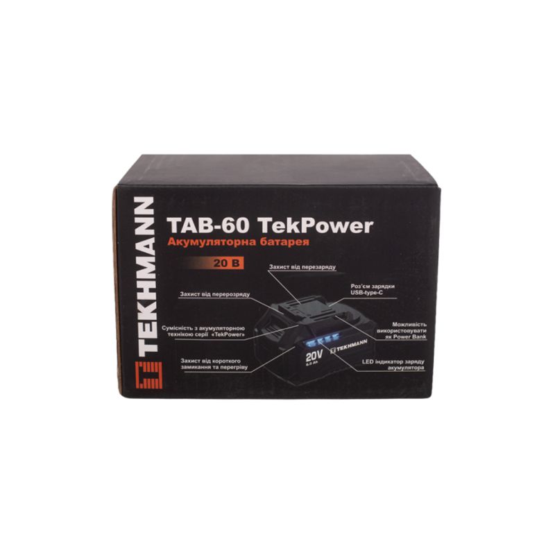 Аккумулятор к электроинструменту Tekhmann TAB-60 TekPowerLi-ion 6Ah (854610)