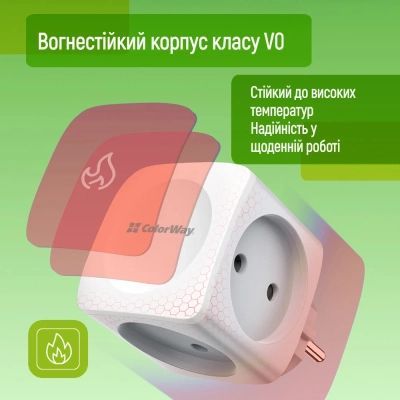Мережевий розгалужувач ColorWay (CW-CHE4W) 4 розетки (CW-CHE4W)
