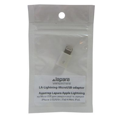 Переходник Lightning to Micro USB Lapara (LA-Lightning-MicroUSB-adaptor white)