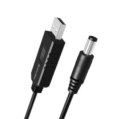 Кабель питания USB to DC 5.5x2.5mm 9V 1.0m black ColorWay (CW-CBUD066-BK)