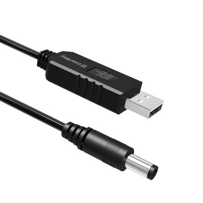 Кабель питания USB to DC 5.5x2.5mm 9V 1.0m black ColorWay (CW-CBUD066-BK)