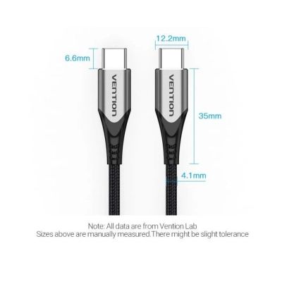 Дата кабель USB-C to USB-C 2.0m 5A aluminum gray Vention (TAEHH)