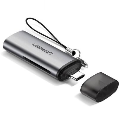 Зчитувач флеш-карт Ugreen USB Type-C 3.1 to TF/SD CM184 Gray (50704)