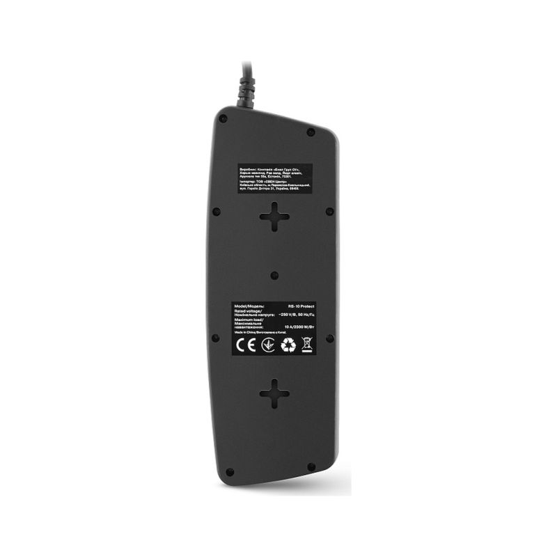 Сетевой фильтр питания REAL-EL REAL-EL RS-10 Protect, 3m, black (EL122300039)
