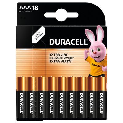 Батарейка Duracell AAA лужні 18 шт. в упаковці (5000394107557 / 81546741)