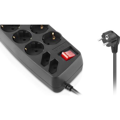 Сетевой фильтр питания REAL-EL REAL-EL RS-10 Protect, 5m, black (EL122300040)