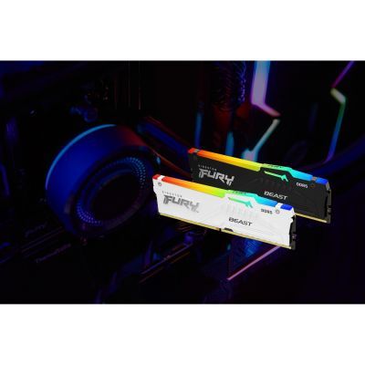 Модуль пам\'яті для комп\'ютера DDR5 32GB (2x16GB) 6000 MHz Beast RGB EXPO White Kingston Fury (ex.HyperX) (KF560C36BWE2AK2-32)