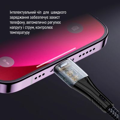 Дата кабель USB-C to Lightning + Micro 5P + USB-C 1.2m 3.0A (PD60W data) Black ColorWay (CW-CBPDU3060-BK)