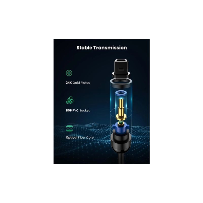 Кабель мультимедийный Optical Toslink 1.0m AV122 black Ugreen (70890)