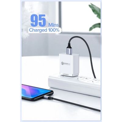 Дата кабель USB 2.0 AM to USB-C 1.5m US288 Aluminum Braid (Black) Ugreen (60127)