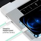 Дата кабель USB-C to Lightning 1.0m 27W green ColorWay (CW-CBPDCL061-G)
