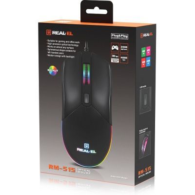 Мышка REAL-EL RM-515 USB Black (EL123200059)