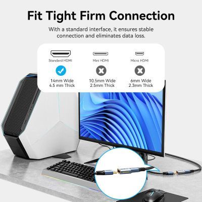 Переходник HDMI F to HDMI F 8K Aluminum black Vention (AIUH0)