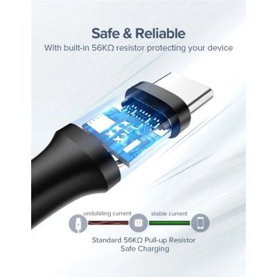 Дата кабель USB 2.0 AM to USB-C 0.25m 3A US287 black Ugreen (60114)