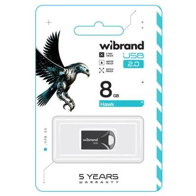 USB флеш накопитель Wibrand 8GB Hawk Black USB 2.0 (WI2.0/HA8M1B)