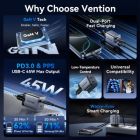 Зарядное устройство Vention 2xUSB-C PD45W GaN + cable USB-C to USB-C 1.0m black gray (TZ-FCDH0-EU)