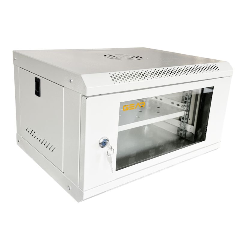 Шкаф настенный GEAR 6U 19" 600x600x300 мм, + полка 19", grey (GWMSN-6U-600-600G)
