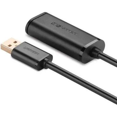 Дата кабель USB 2.0 AM to AF 10.0m Active black Ugreen (10321)
