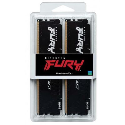 Модуль пам\'яті для комп\'ютера DDR5 32GB (2x16GB) 6000 MHz Fury Beast Black Kingston Fury (ex.HyperX) (KF560C36BBE2K2-32)