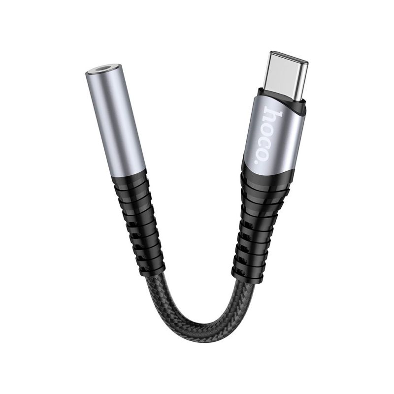 Переходник USB-C M to 3.5mm F LS33 metal gray HOCO (6931474761163)