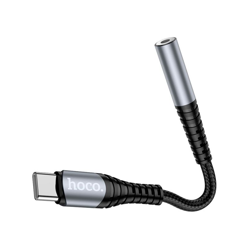 Переходник USB-C M to 3.5mm F LS33 metal gray HOCO (6931474761163)