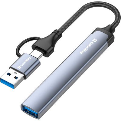 Концентратор ColorWay USB-A/USB-C 4-in-1 USB2.0х2/USB3.0/USB-C2.0 (CW-HUB06)