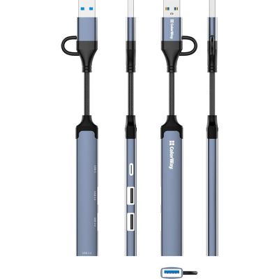 Концентратор ColorWay USB-A/USB-C 4-in-1 USB2.0х2/USB3.0/USB-C2.0 (CW-HUB06)