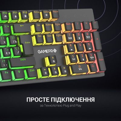 Клавіатура GamePro (MK85R) Red Switch RGB USB Black (MK85R)