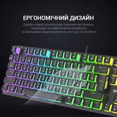 Клавіатура GamePro (MK85R) Red Switch RGB USB Black (MK85R)