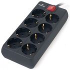 Мережевий фільтр живлення REAL-EL REAL-EL RS-8 PROTECT, 1.8m, black (EL122300021)